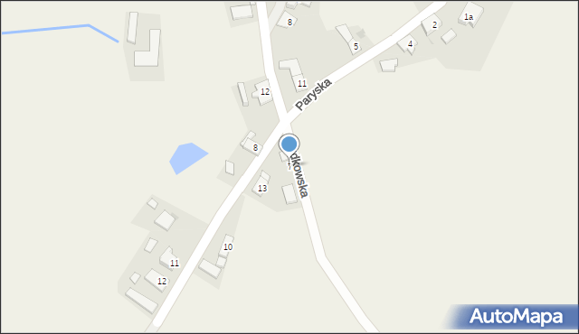 Dąbrówka Dolna, Paryska, 7, mapa Dąbrówka Dolna