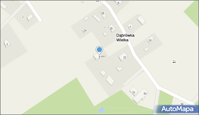 Dąbrówka Wielka, Parkowa, 2, mapa Dąbrówka Wielka