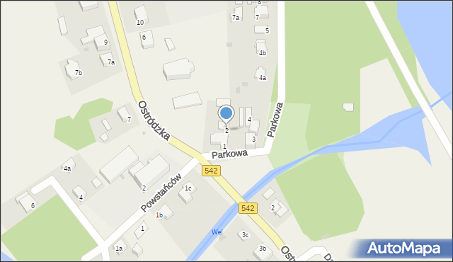 Dąbrówno, Parkowa, 2, mapa Dąbrówno