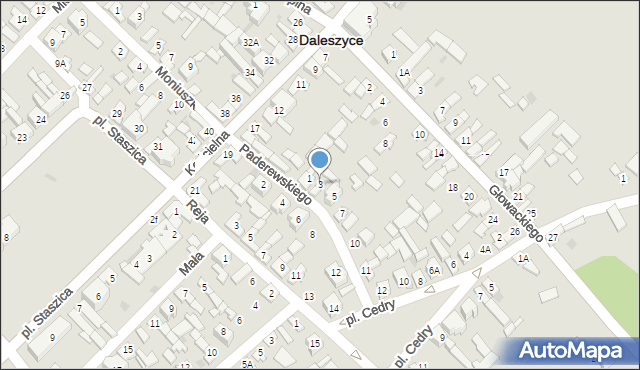 Daleszyce, Paderewskiego Ignacego Jana, 3, mapa Daleszyce