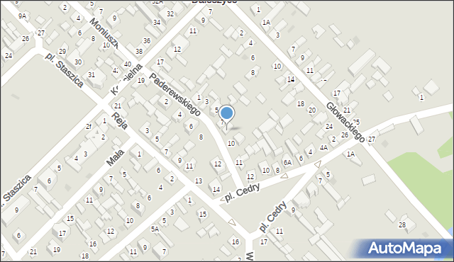 Daleszyce, Paderewskiego Ignacego Jana, 9, mapa Daleszyce