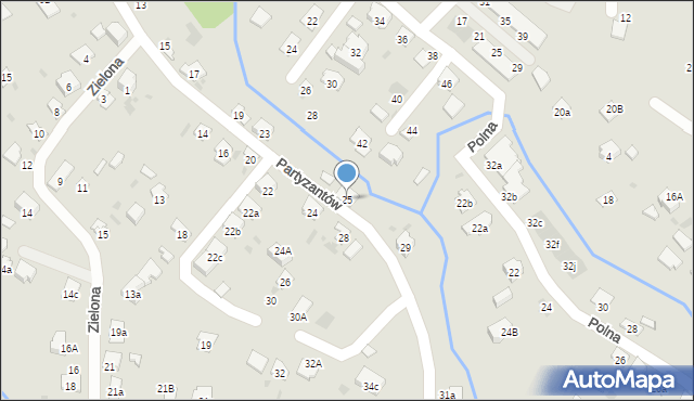 Dębica, Partyzantów, 25, mapa Dębicy