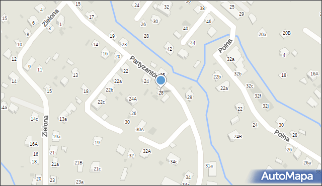 Dębica, Partyzantów, 28, mapa Dębicy