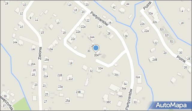 Dębica, Partyzantów, 30A, mapa Dębicy