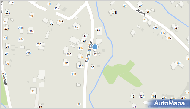 Dębica, Partyzantów, 33, mapa Dębicy