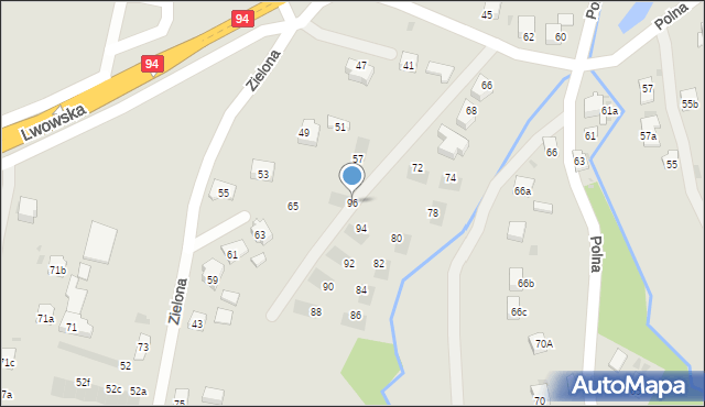 Dębica, Partyzantów, 96, mapa Dębicy