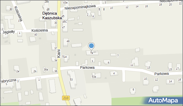 Dębnica Kaszubska, Parkowa, 7a, mapa Dębnica Kaszubska