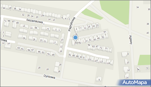 Dębogórze, Paprykowa, 27, mapa Dębogórze