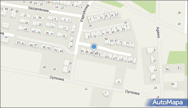 Dębogórze, Paprykowa, 91, mapa Dębogórze