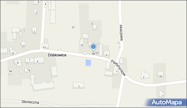 Dobkowice, Partyzantów, 6A, mapa Dobkowice