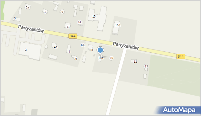 Dołhobyczów, Partyzantów, 10a, mapa Dołhobyczów