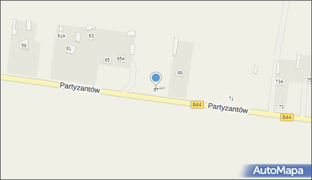 Dołhobyczów, Partyzantów, 67, mapa Dołhobyczów