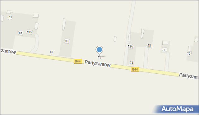 Dołhobyczów, Partyzantów, 71, mapa Dołhobyczów