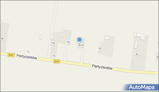 Dołhobyczów, Partyzantów, 77, mapa Dołhobyczów