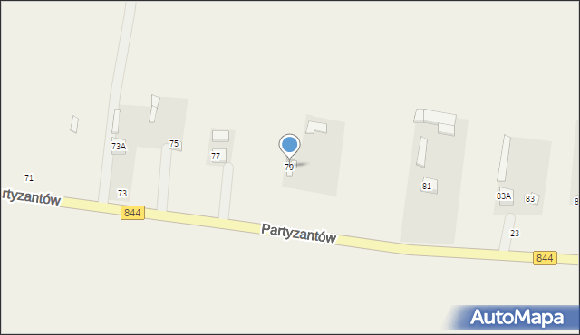 Dołhobyczów, Partyzantów, 79, mapa Dołhobyczów