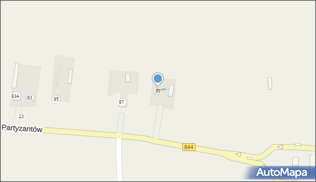 Dołhobyczów, Partyzantów, 89, mapa Dołhobyczów