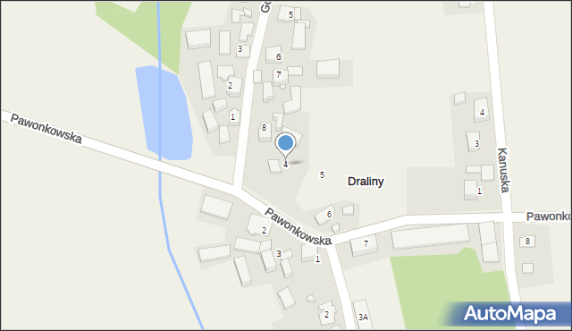 Draliny, Pawonkowska, 4, mapa Draliny