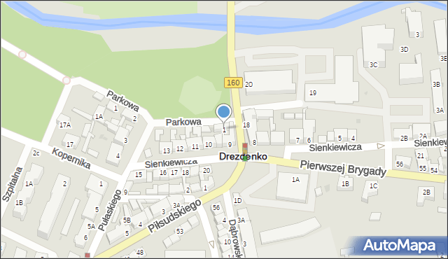 Drezdenko, Parkowa, 1, mapa Drezdenko