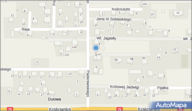 Dulowa, Paderewskiego Ignacego Jana, 6, mapa Dulowa