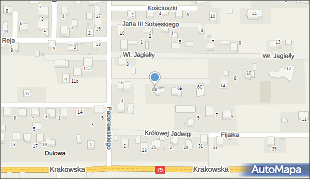 Dulowa, Paderewskiego Ignacego Jana, 6a, mapa Dulowa