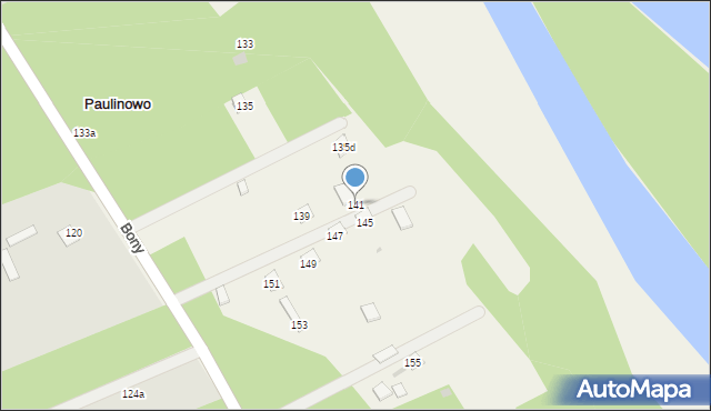 Dzbądz, Paulinowo, 141, mapa Dzbądz