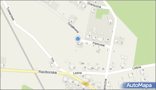 Dziergowice, Parkowa, 7, mapa Dziergowice