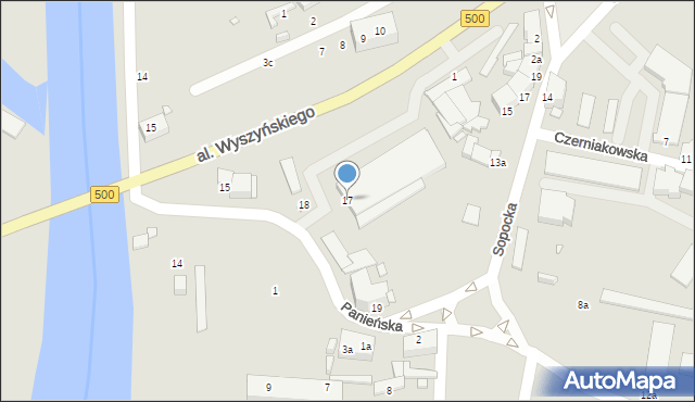 Elbląg, Panieńska, 17, mapa Elbląga