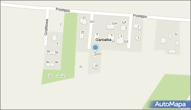 Garbatka, Pastelowa, 17, mapa Garbatka