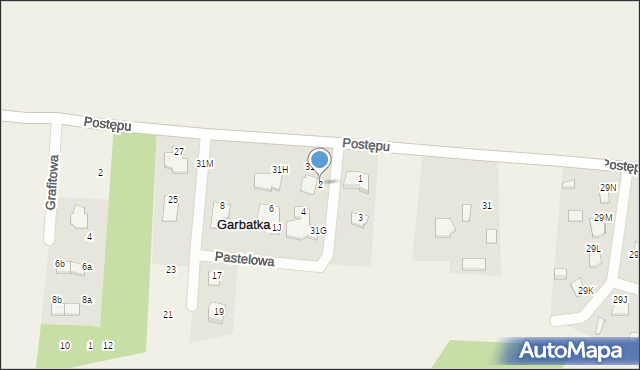 Garbatka, Pastelowa, 2, mapa Garbatka