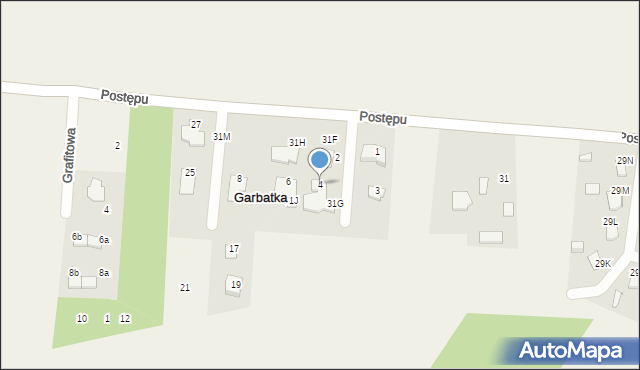 Garbatka, Pastelowa, 4, mapa Garbatka