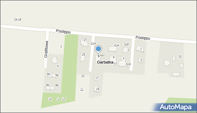 Garbatka, Pastelowa, 8, mapa Garbatka