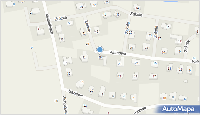 Garby, Palmowa, 29, mapa Garby