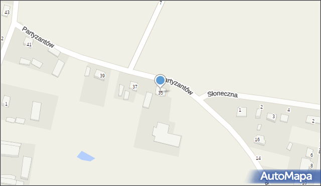 Gąski, Partyzantów, 35, mapa Gąski