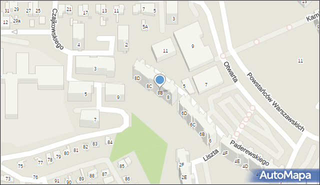Gdańsk, Paderewskiego Ignacego Jana, 8B, mapa Gdańska