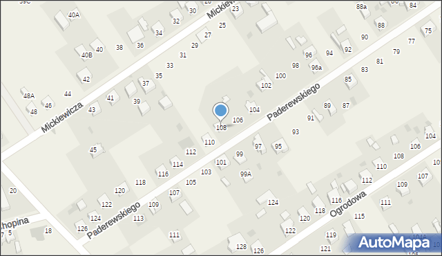 Gierałtowice, Paderewskiego Ignacego Jana, 108, mapa Gierałtowice