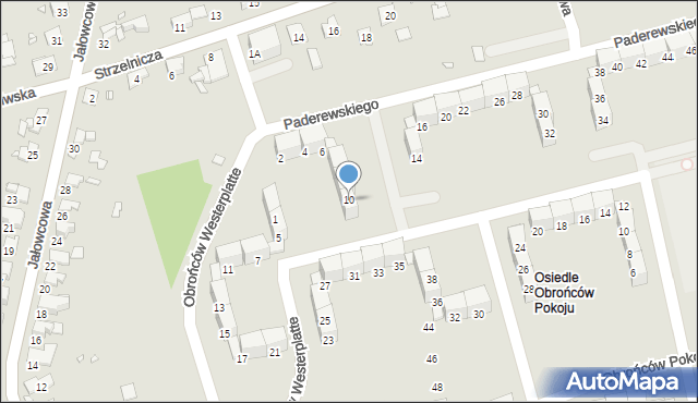Gliwice, Paderewskiego Ignacego Jana, 10, mapa Gliwic