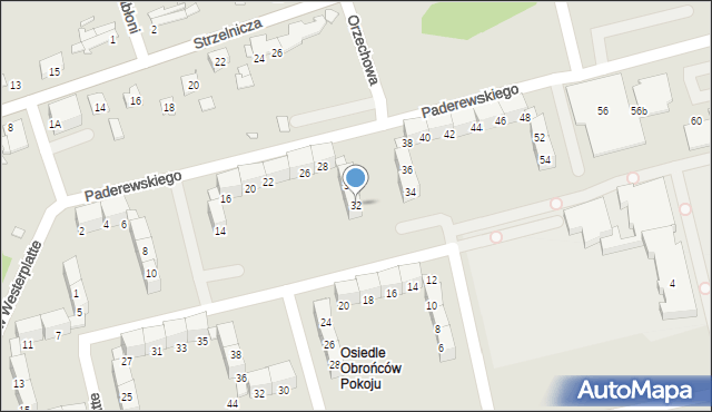 Gliwice, Paderewskiego Ignacego Jana, 32, mapa Gliwic