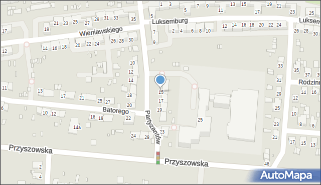 Gliwice, Partyzantów, 15, mapa Gliwic