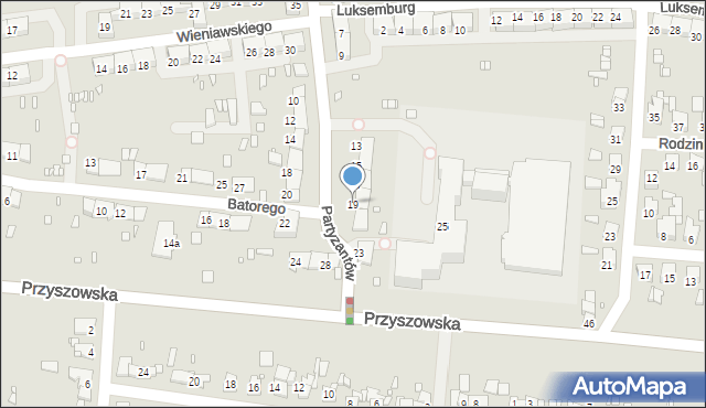 Gliwice, Partyzantów, 19, mapa Gliwic