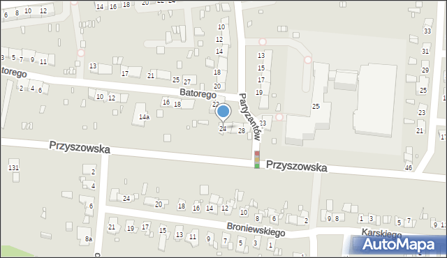 Gliwice, Partyzantów, 24, mapa Gliwic