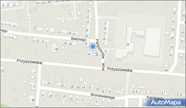 Gliwice, Partyzantów, 26, mapa Gliwic