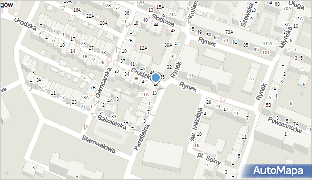 Głogów, Parafialna, 13A, mapa Głogów