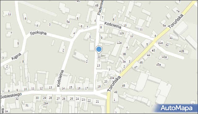 Gniewkowo, Paderewskiego Ignacego Jana, 11, mapa Gniewkowo