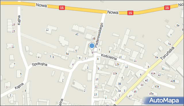 Gniewkowo, Paderewskiego Ignacego Jana, 4, mapa Gniewkowo