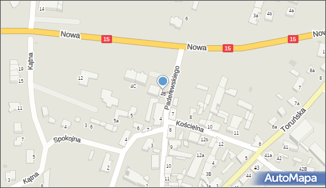 Gniewkowo, Paderewskiego Ignacego Jana, 4B, mapa Gniewkowo