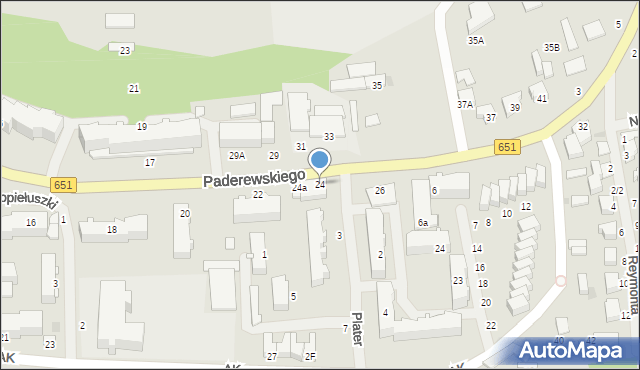 Gołdap, Paderewskiego Ignacego Jana, 24, mapa Gołdap