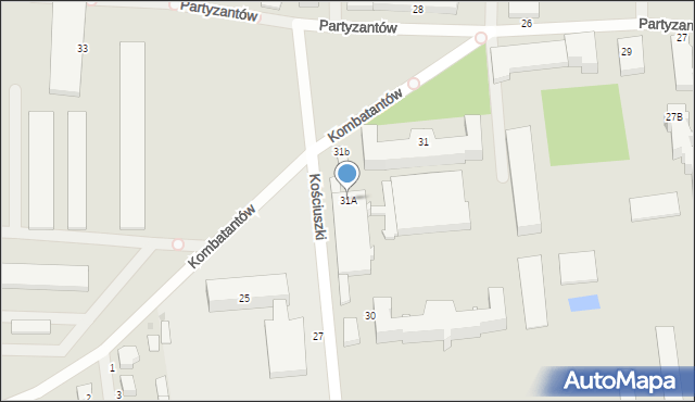 Gołdap, Partyzantów, 31A, mapa Gołdap