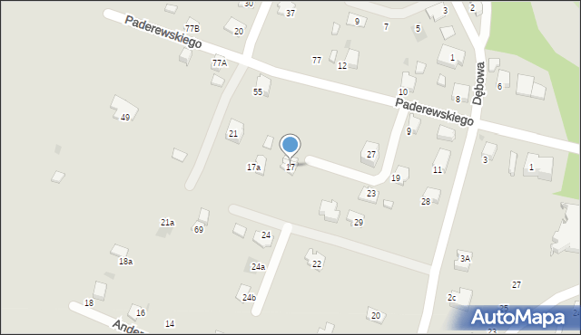 Gorlice, Paderewskiego Ignacego Jana, 17, mapa Gorlic