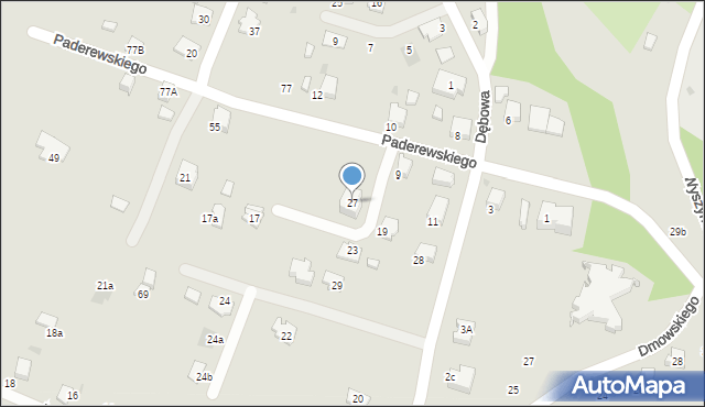 Gorlice, Paderewskiego Ignacego Jana, 27, mapa Gorlic