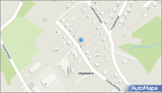 Gorlice, Partyzantów, 12, mapa Gorlic